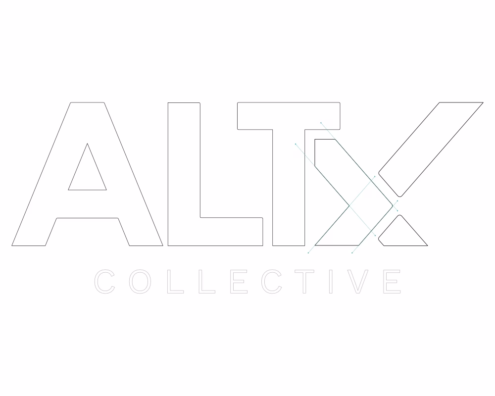 ALTx Collective logo vector construction and refinement process