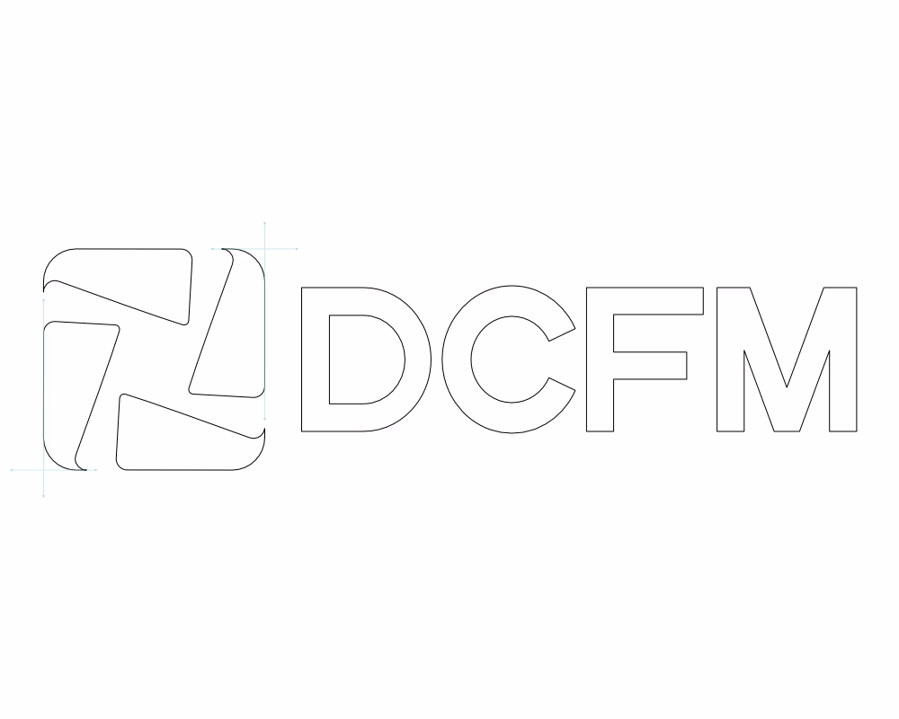 DCFM logo vector construction and refinement process